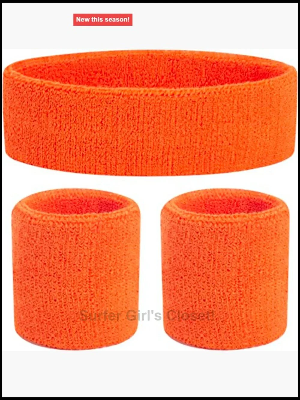 80s Neon Sweatband Wristband Set Workout Headband